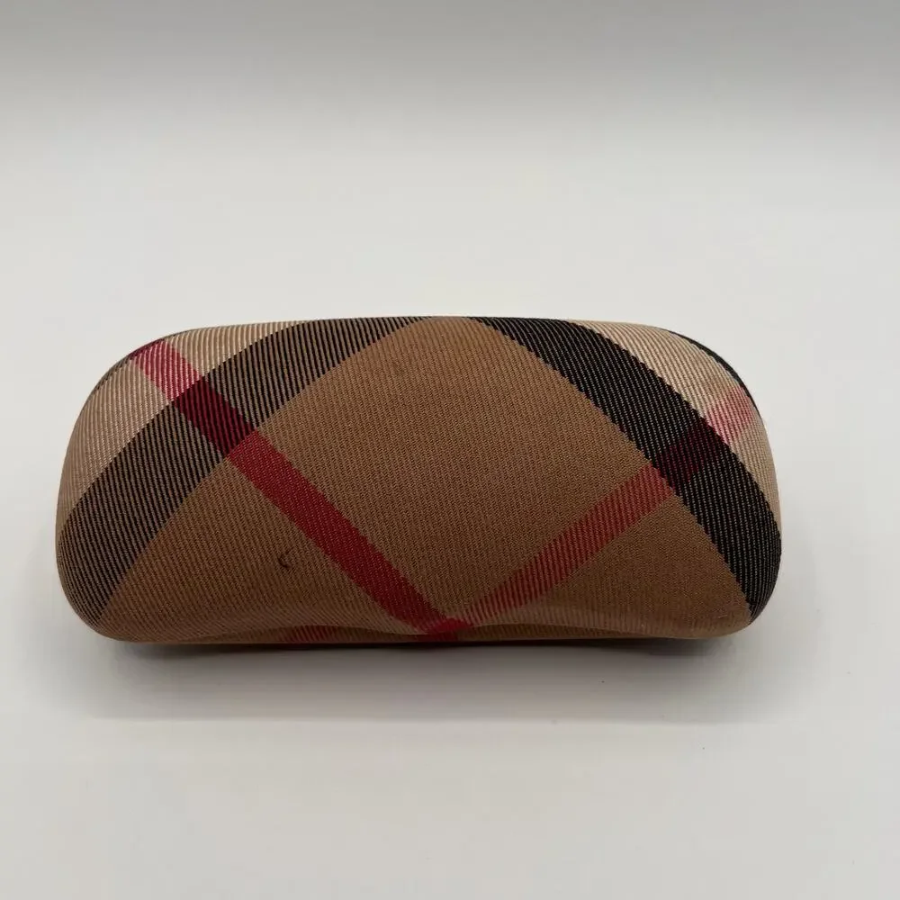 VINTAGE BUBERRY Nova Check Eyeglasses Sunglasses Case Beige Red Black Plaid